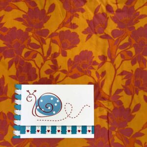 Viscose Druckstoff Blumen orange