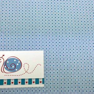 Baumwoll Druck blau Dots im Quadrat