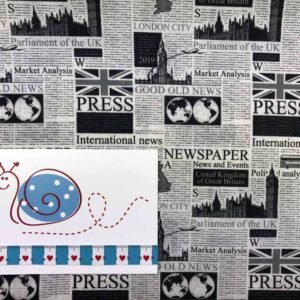 Baumwoll Druck Newspaper