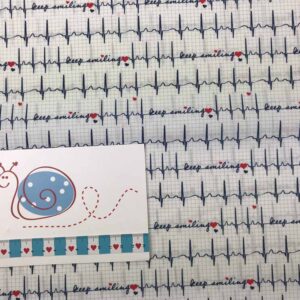 Baumwoll Druck EKG Linie keep smiling