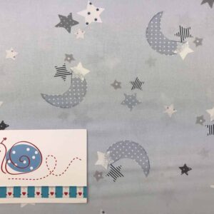 Baumwoll Druck Sterne (hellblau)