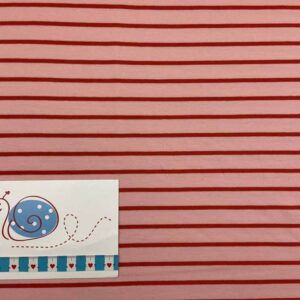 French Terry rosa/rot gestreift
