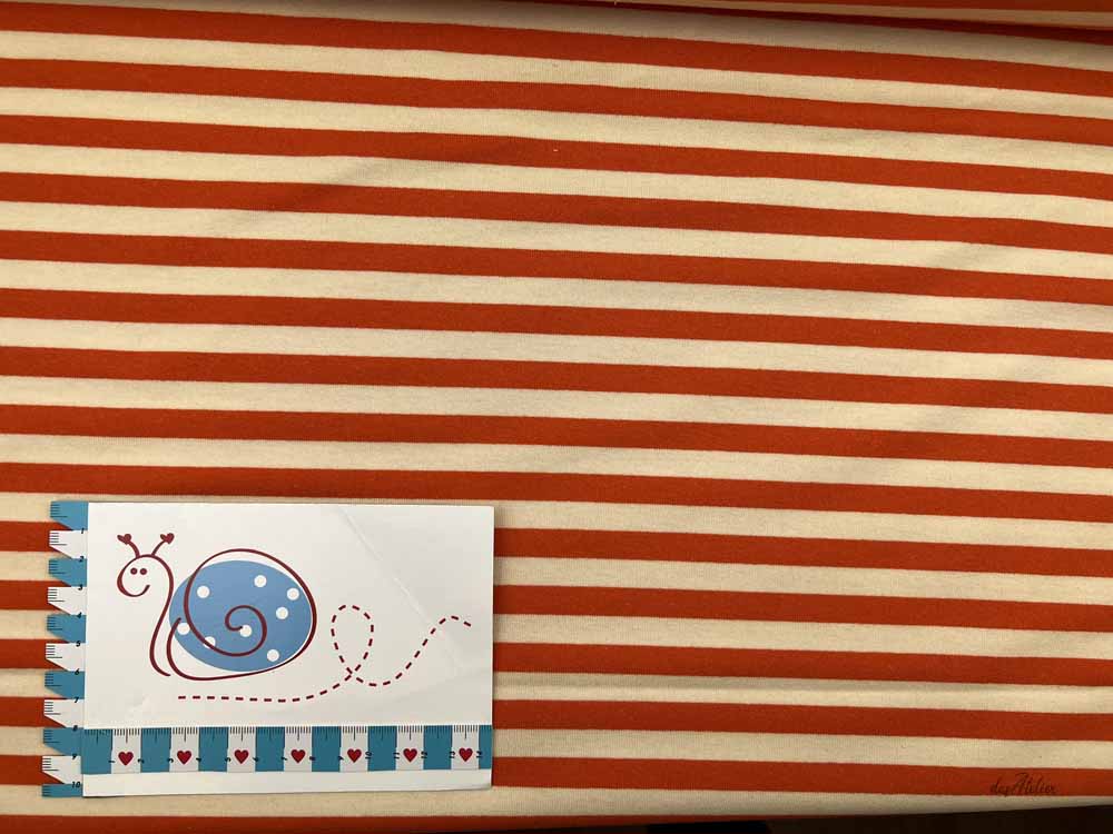 French Terry Summer Stripes66 orange/natur