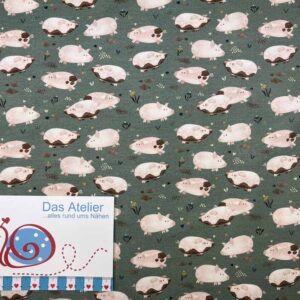 Baumwoll-Jersey Fancy Piggy 113 mint