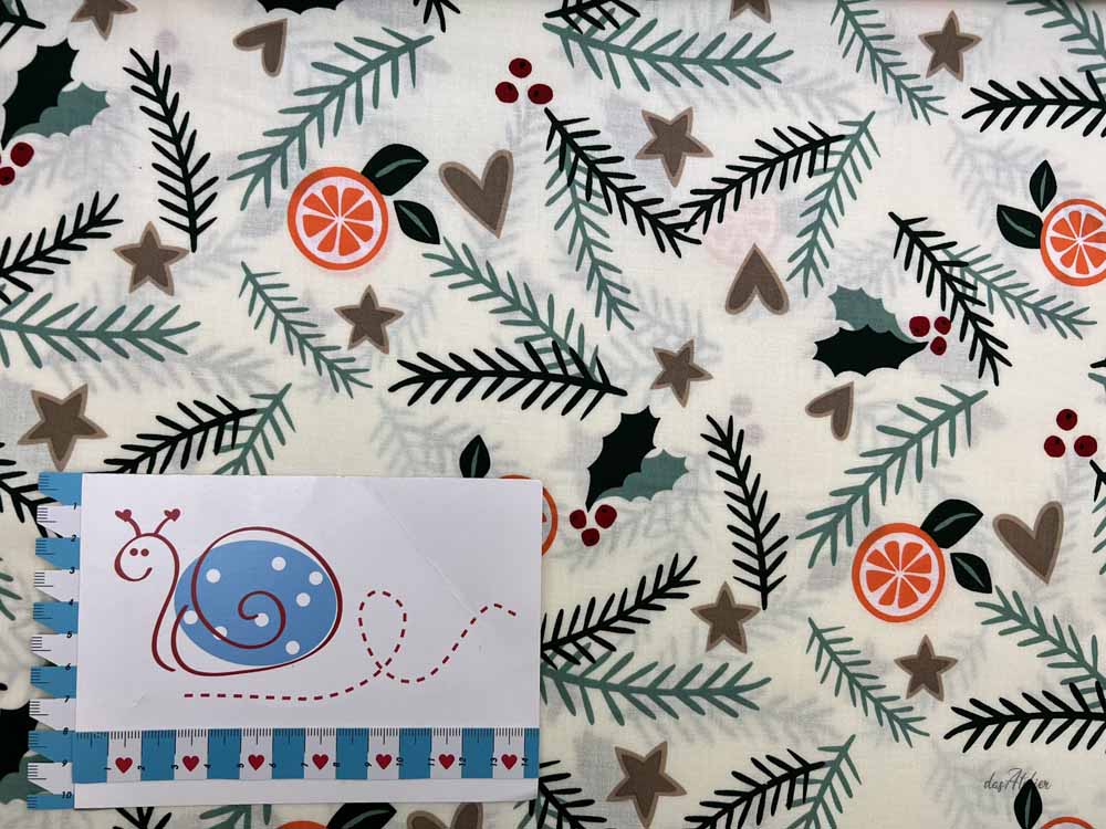 Baumwoll-Druck Weihnachten 0001 natur