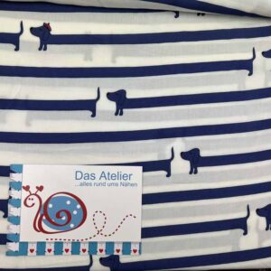 Viscose Druck Bonjour Dackel