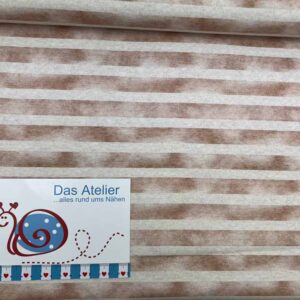 Baumwoll-Jersey Dino Stripes/15 rost/natur