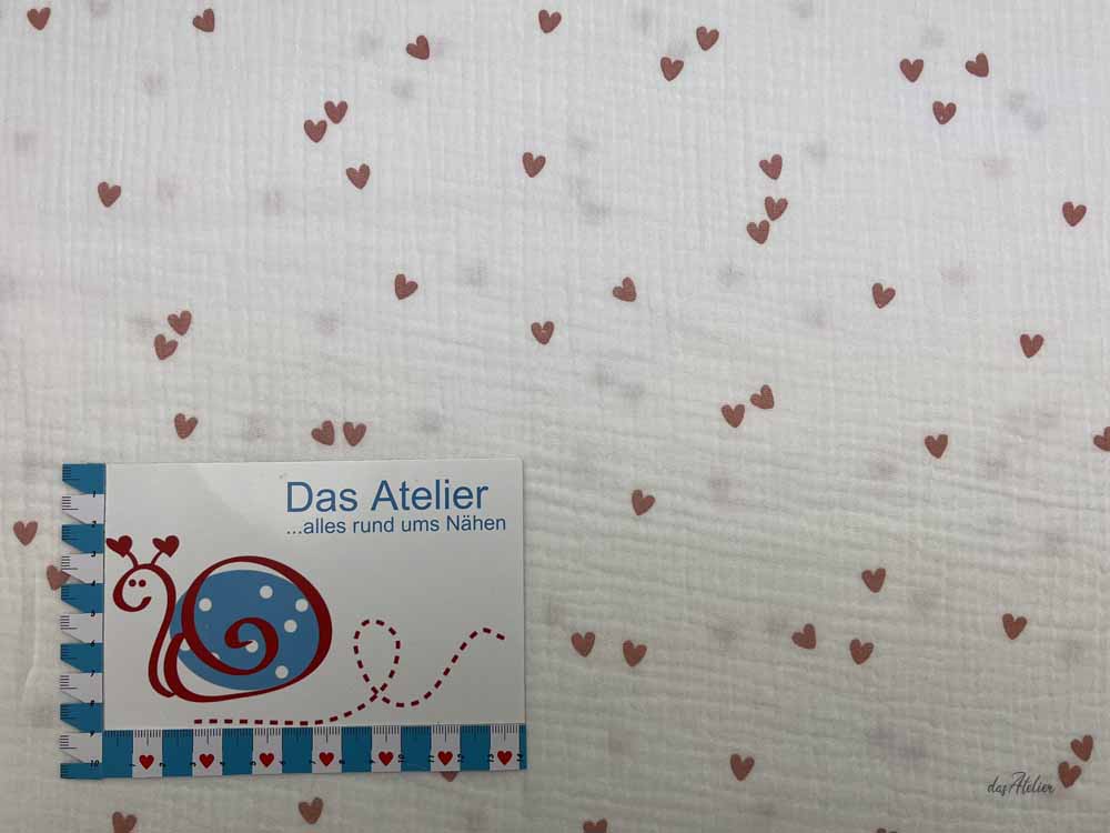 Musselin .004 hearts weiss