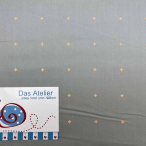 Baumwollstoff Popeline .067 grau/neon