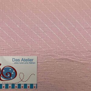 Musselin 079 rosa mit holografische Streifen
