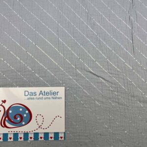 Musselin 077 hellblau mit holografische Streifen