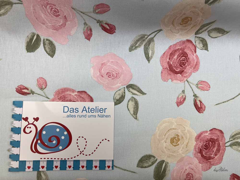 Dekostoff Rosen blau