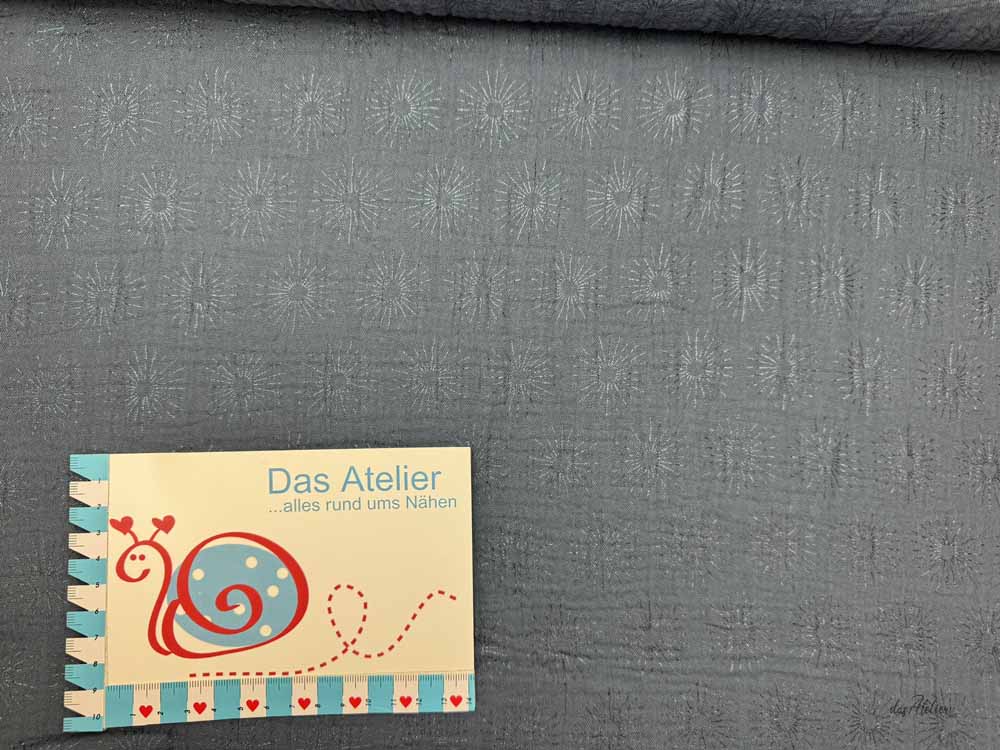 Musselin Sonnenstrahlen blau